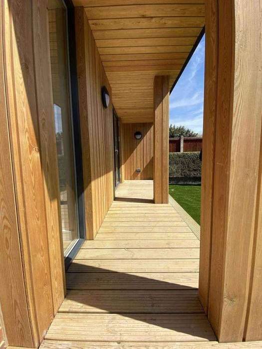 nHouse cedar walkway